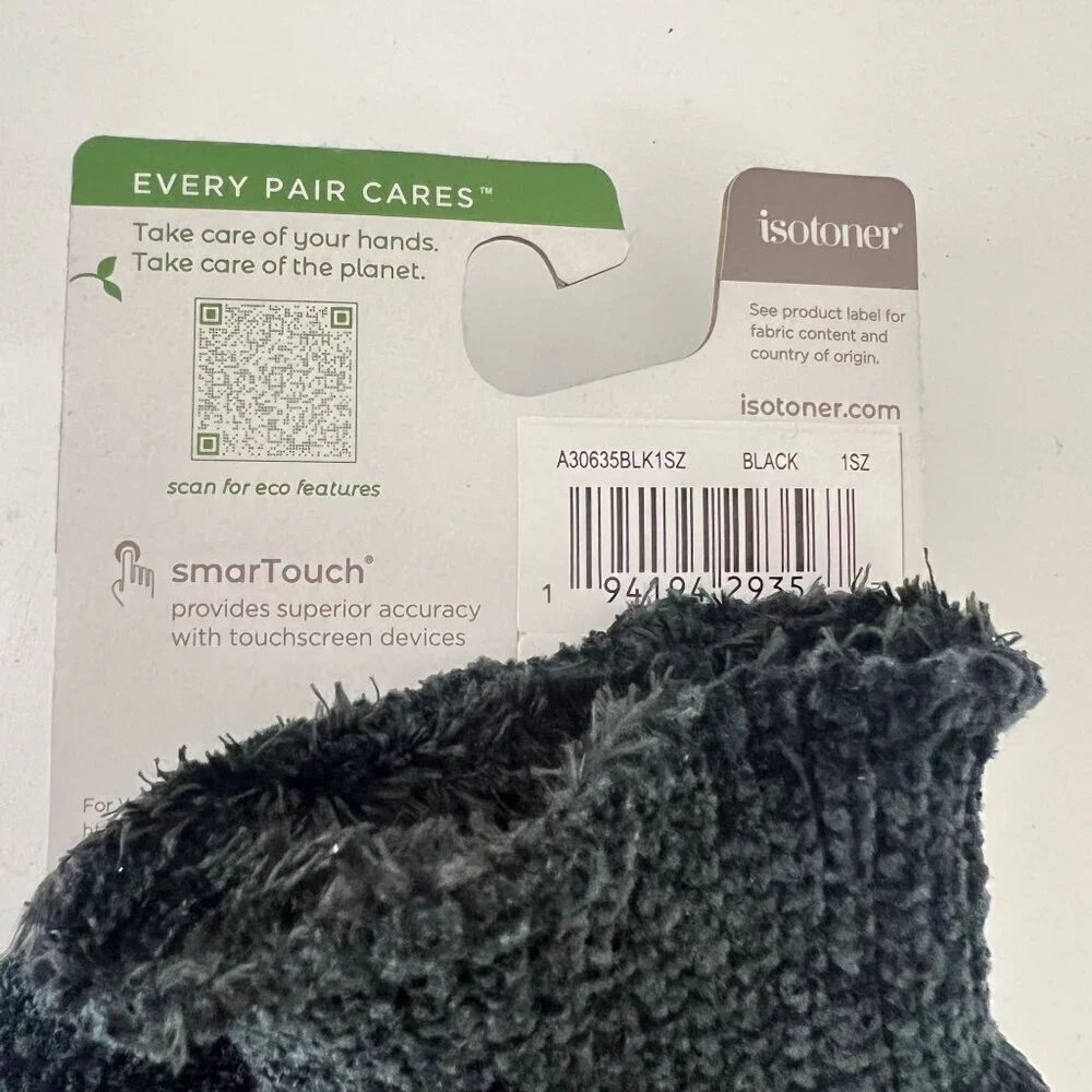 Isotoner Womens smarTouch Eco Comfort Gloves Touchscreen Compatible 1SZ Black - Picture 3 of 4